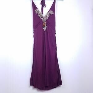Minimi | Beaded Embellished Purple Jersey Dress